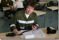 Robert Haider von der FF St. Georgen am Walde beim Übermitteln von Nachrichten